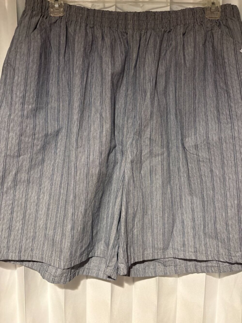 Chic Blue Chambray Pull On Shorts 24W Cotton Coastal Grandmother